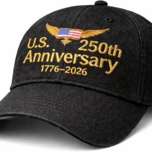 United States 250th Anniversary Hat, Adjustable USA Anniversary Baseball Cap 1776-2026 Patriotic Theme Casual Hat (Assorted)