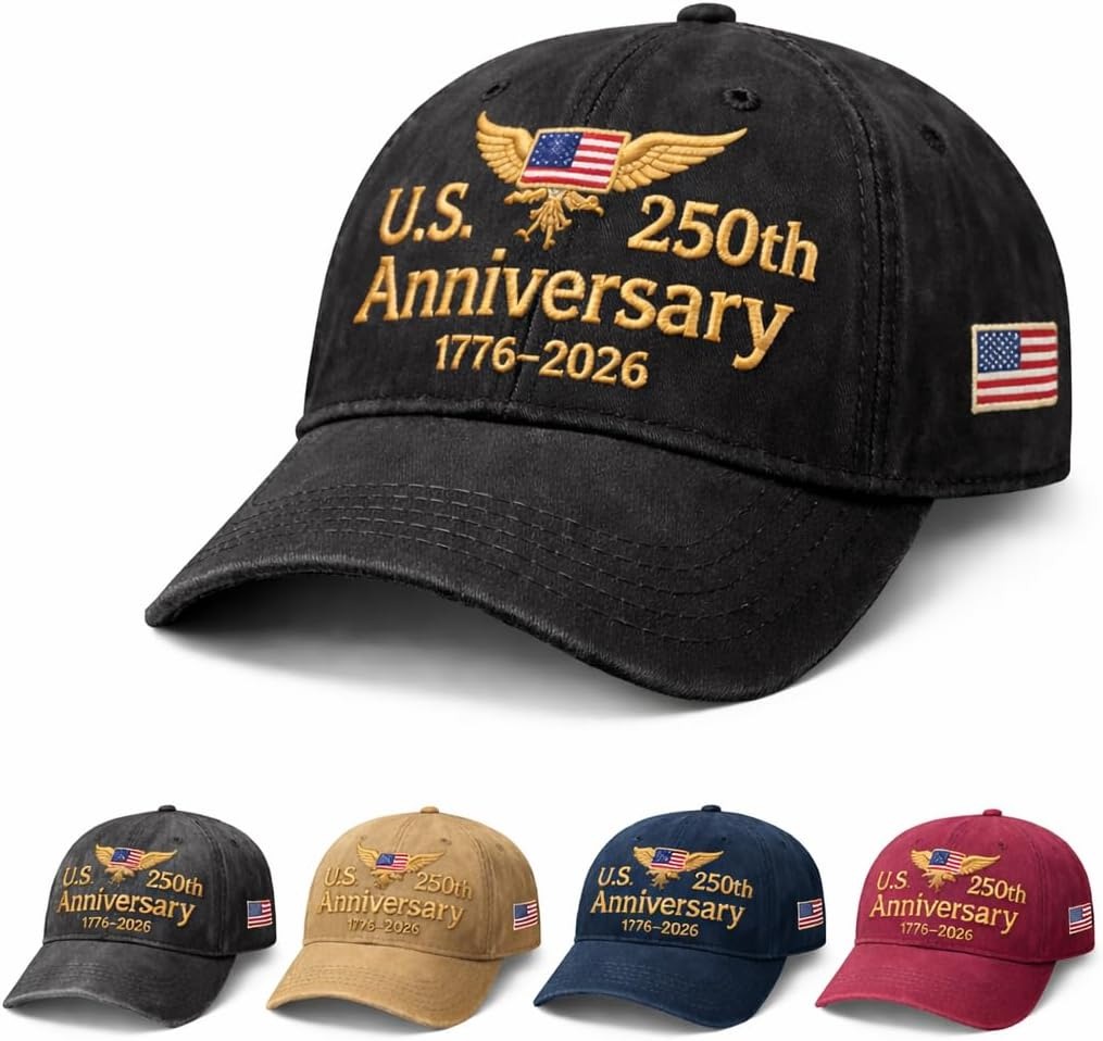United States 250th Anniversary Hat, Adjustable USA Anniversary Baseball Cap 1776-2026 Patriotic Theme Casual Hat (Assorted) - Image 2