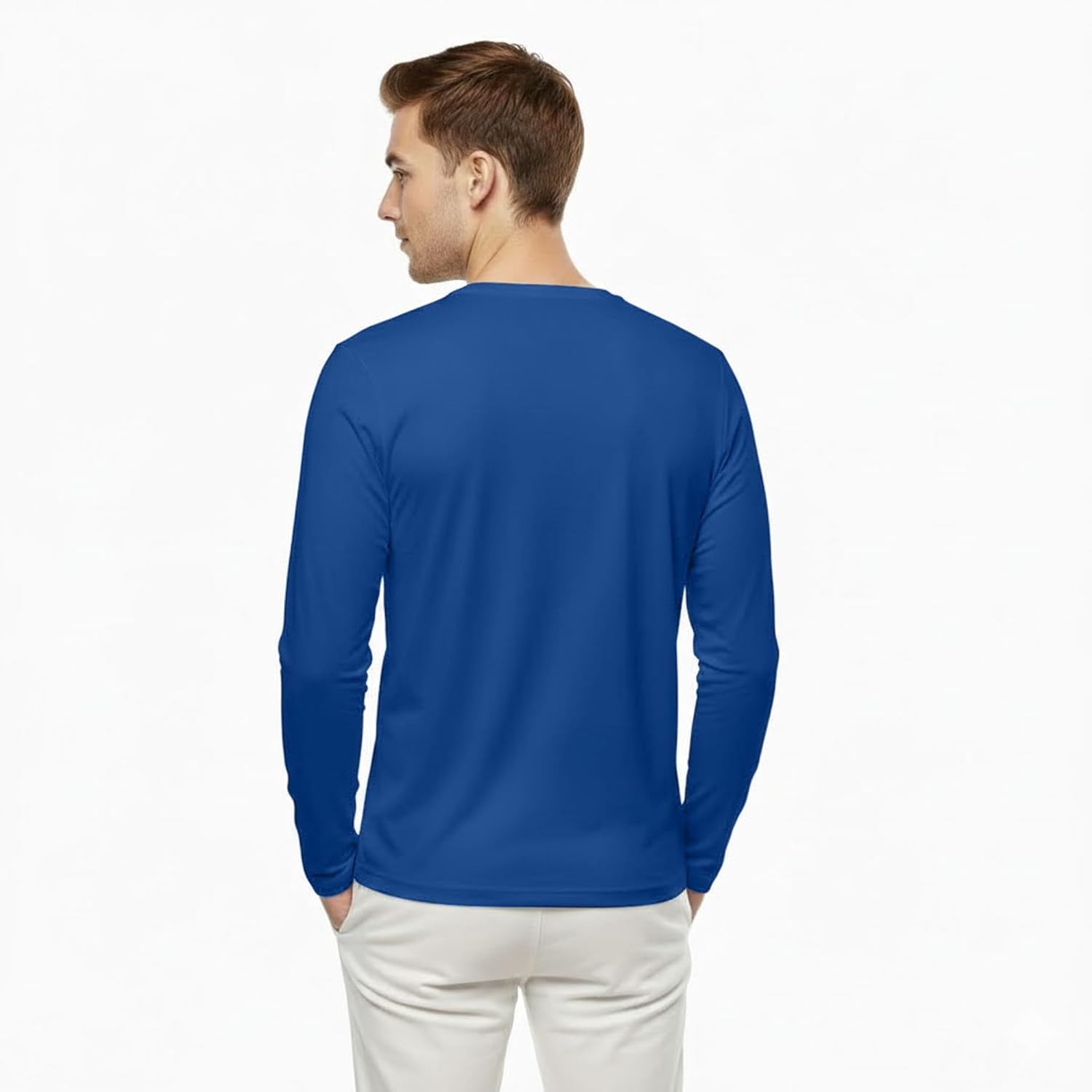 Men's Long Sleeve T-Shirt, 100% Organic Cotton, Lightweight Breathable Athletic Tee for Training & Hiking - Image 4