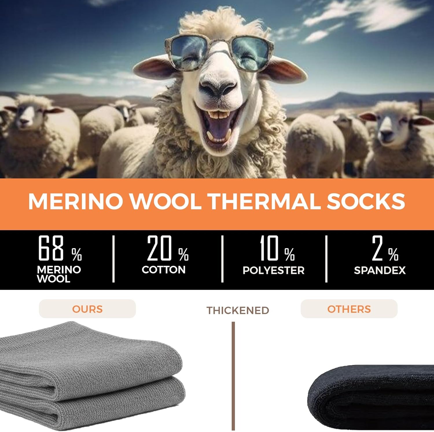 Merino Wool Thermal Socks for Men & Women Warm Thick Cushioned Crew Hiking, Walking, Running & Work Socks - Image 4