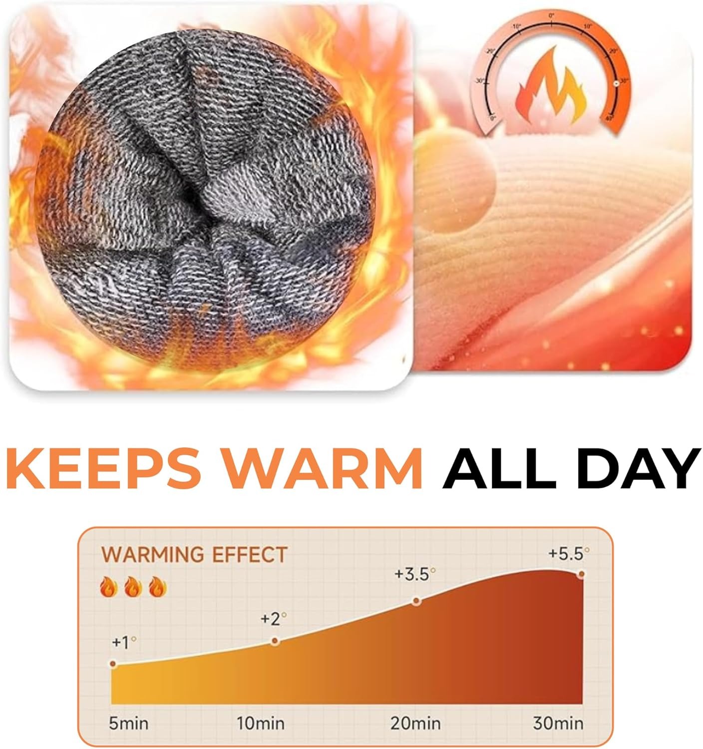 Merino Wool Thermal Socks for Men & Women Warm Thick Cushioned Crew Hiking, Walking, Running & Work Socks - Image 6