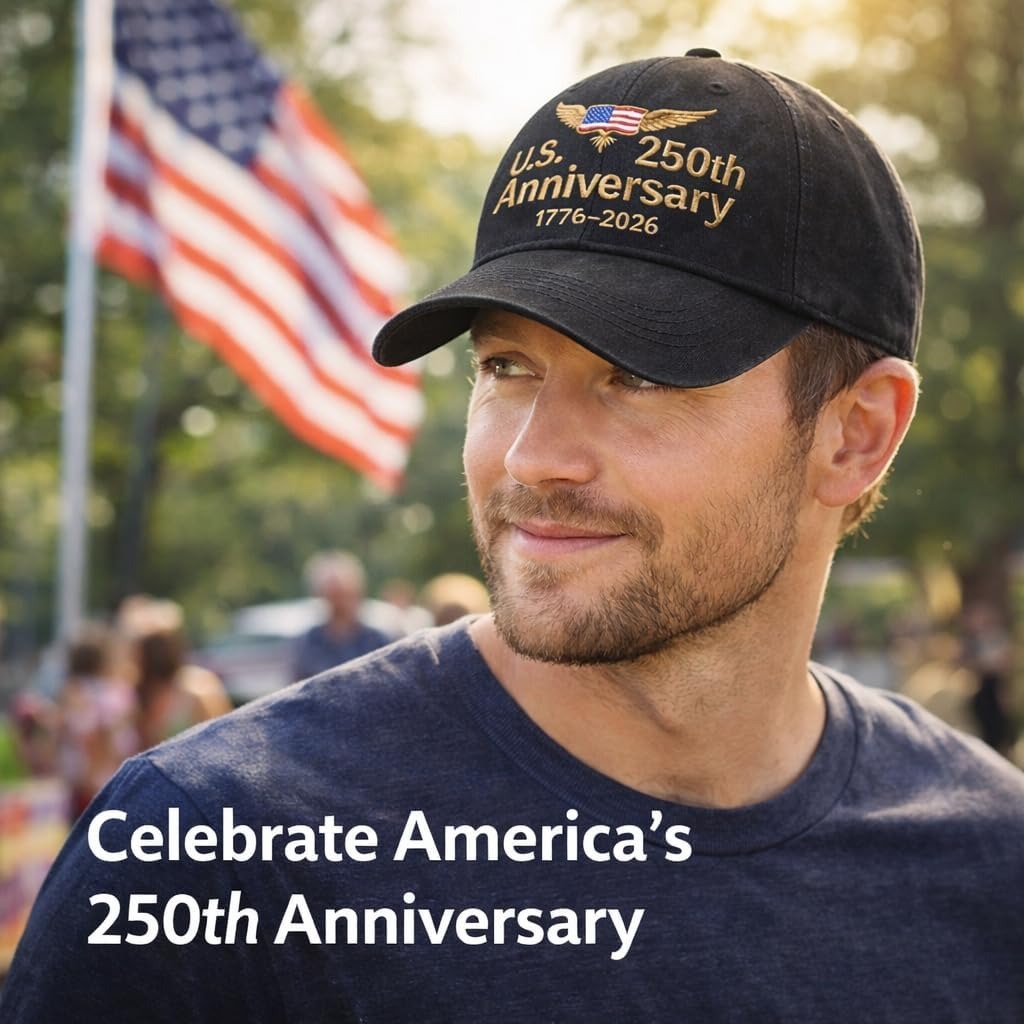United States 250th Anniversary Hat, Adjustable USA Anniversary Baseball Cap 1776-2026 Patriotic Theme Casual Hat (Assorted) - Image 5
