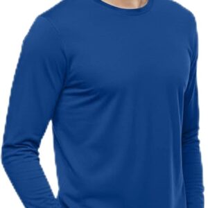 Men's Long Sleeve T-Shirt, 100% Organic Cotton, Lightweight Breathable Athletic Tee for Training & Hiking