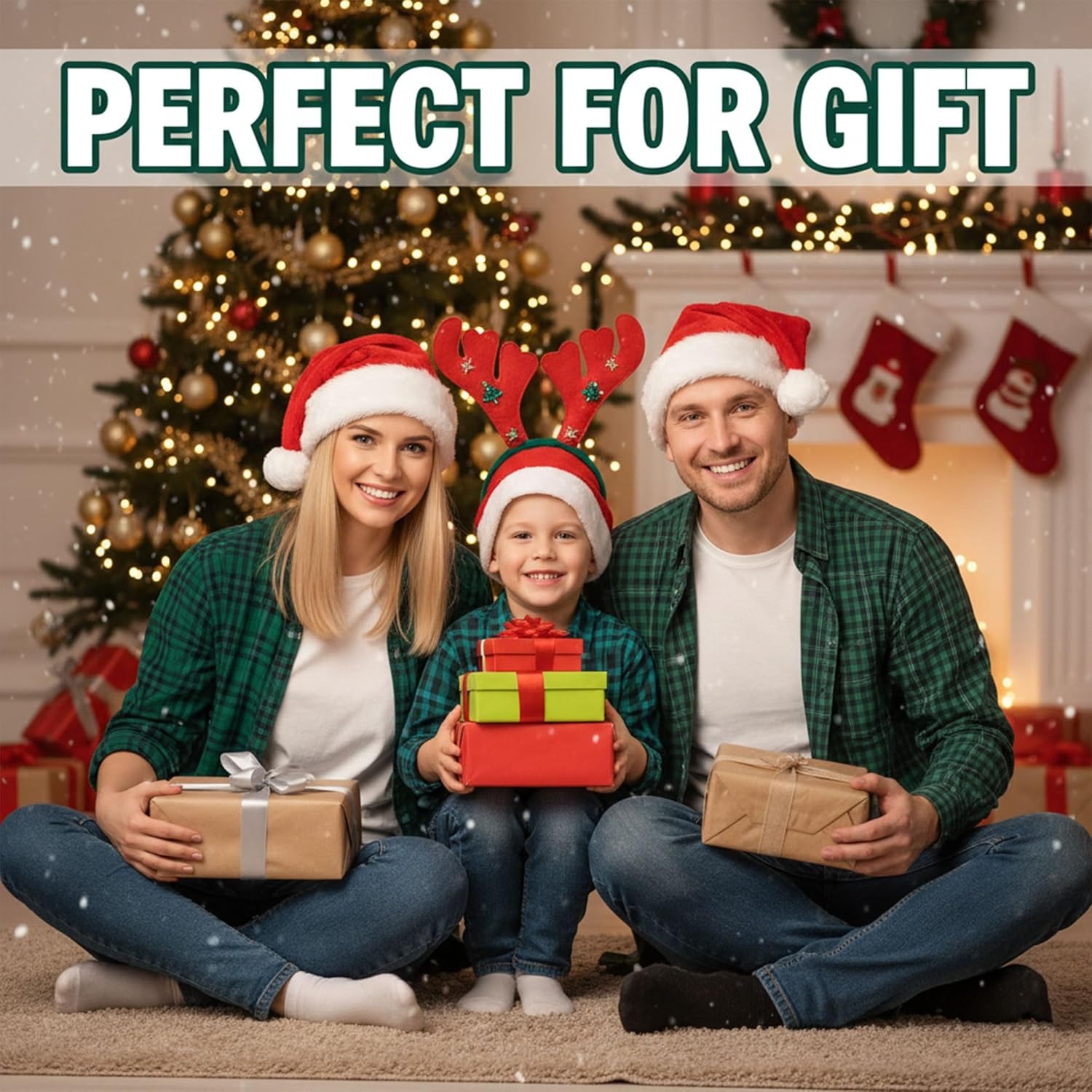 Santa Hat for Adults Red Velvet Thickened Plush Christmas Hat for Women and Men Holiday Xmas New Year Party Headwear - Image 7