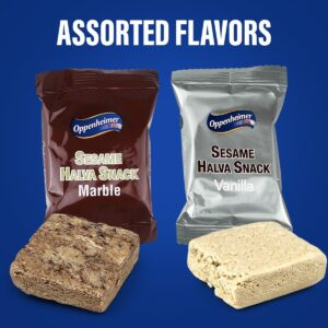 Assorted Sesame Halva Snacks Vanilla and Marble Flavors - Delicious Sweet Israeli Snacks Sesame Treat Bars Assortment for Melt-in-Your Mouth Delight, Vegan, Kosher - 12 Pack, 0.88 Oz Each (Total 25g)