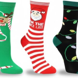 Christmas Socks for Women 9-11 Novelty Designs Crew Socks Winter Cozy Xmas Stockings Fun Christmas Gift for Ladies