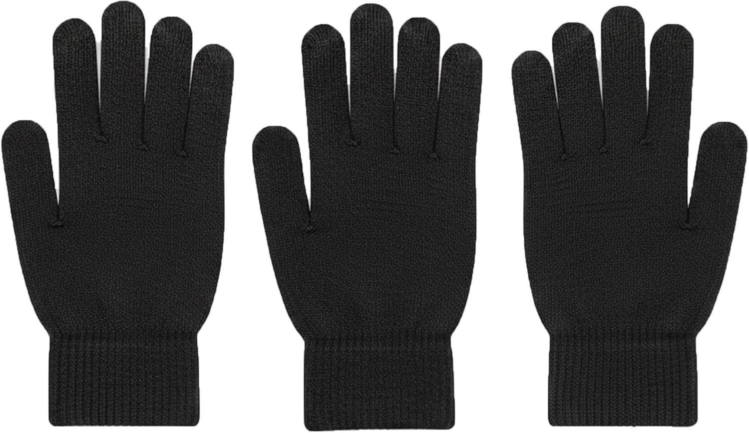 Adult Winter Magic Gloves, Warm Stretchy Knit Full-Finger Gloves for Men & Women, Soft Cold Weather Gloves