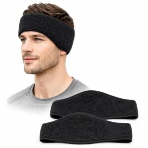 Fleece Wrap-Around Ear Warmer – Black Winter Headband, Soft & Warm Ear Muffs for Men, Women & Kids, Cold Weather